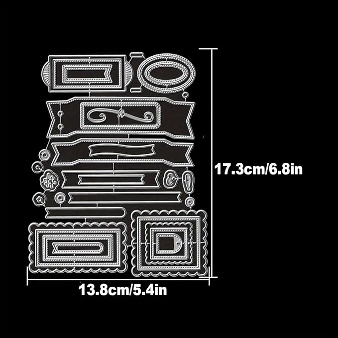 Lapoo Flowers Metal Cutting Die for Scrapbooking - Durable, Cut Stencils for DIY Scrapbook Photo Album Decorative Paper Card, Card Making Supplies (Multiple Label Box 6.8 x 5.4 in)