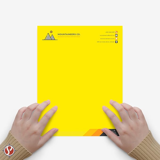 8.5 x 11" Yellow Color Paper Smooth, for School, Office & Home Supplies, Holiday Crafting, Arts & Crafts | Acid & Lignin Free | Regular 20lb Paper - 100 Sheets