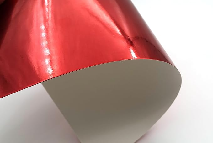 TGXRZX Metallic Red Cardstock Paper,Size 8 "x 11" (250gsm), 15PCS,Mirror Finish Gold Foil Board for Crafting, Invitations, and Decorations,Die Cut and Plotter,Card Making (Bright red)