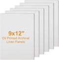 6 Pack 9 x 12 Inch Oil Primed Archival Linen Panels 11oz Painting Oils Panels Primed Artist Linen Boards for Acrylic, Oil, Watercolor Professional Art Supplies