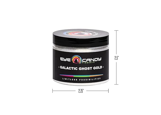 Eye Candy Pigments Premium Ghost Mica Powder - Galactic Ghost Gold (50gr) - for Epoxy, Resin, Soap, Paint, Woodworking, Acrylic Pouring, Bath Bombs, Fishing Lures - DIY Arts and Crafts Additive