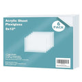 Egofine Plexiglass Sheets Acrylic Sheets 6 Pack of 8x12’’ 0.04 Thick Clear Plastic Cast Transparent Plexi Glass for Crafting Projects, Replacement Picture Frame Glass, DIY Display, Easy to Cut