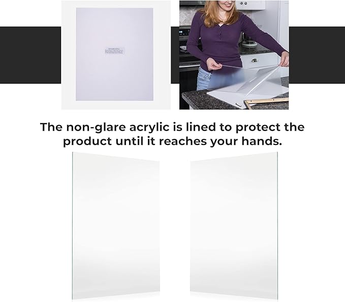 Non-Glare Acrylic Replacement for 8.25x11.75 Picture Frame, Replacement Plexiglass for 8.25x11.75 Photo Frame, UV-Resistant Non-Glare Acrylic Cover Sheet