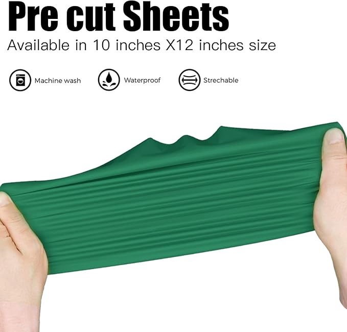 JANDJPACKAGING Green Heat Transfer Vinyl Bundle: 10 Pack 12"x10" Sheets, HTV Vinyl Sheets for Cricut & Silhouette Cameo or Home Iron On Vinyl T-Shirts & Fabrics