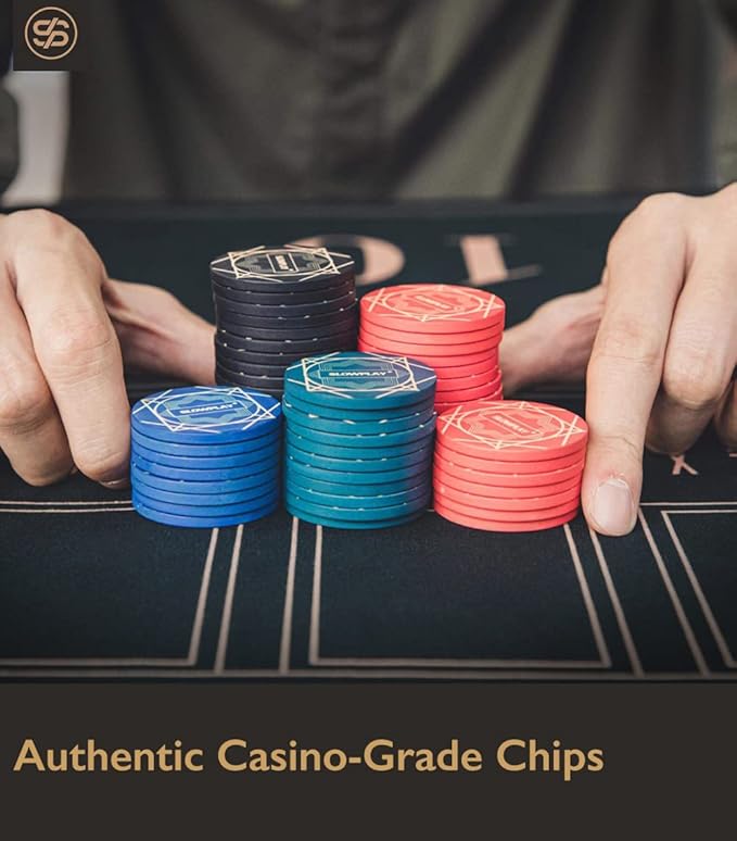 SLOWPLAY Nash Ceramic Poker Chips in Bulk, Casino Grade Ceramic 12-Gram Poker Chip for Texas Hold'em, 43mm Professional Chips Pack of 50 with Denomination of 5