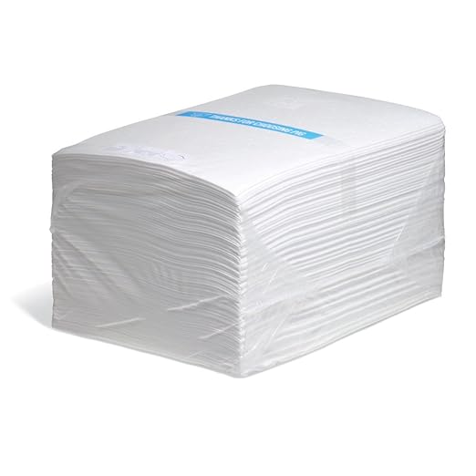 PIG Oil Mat - Oil-Only Absorbent Mat Pad - 200 Pads per Bag - 15" x 20" Pad - Absorbs up to 14 Ounces per Pad - MAT423