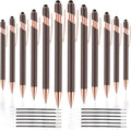 12 PCS 2 in 1 Stylus Ballpoint Pen with Stylus Tip, 1.0 mm Black Ink Metal Pen Stylus Pen for Touch Screens (Rose Gold & Gray)