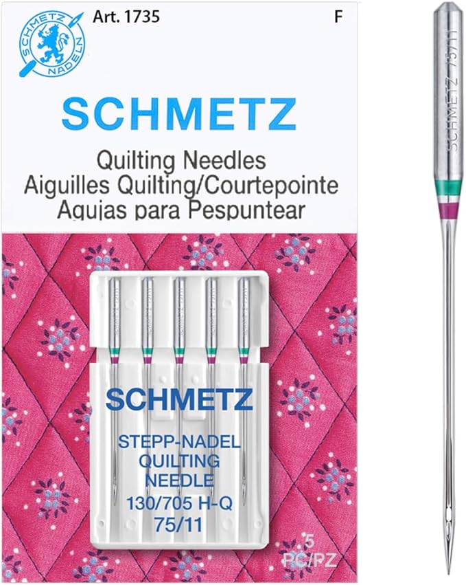 SCHMETZ Quilting Needles - Size 75/11, 5-Needle Cards, Pack of 1