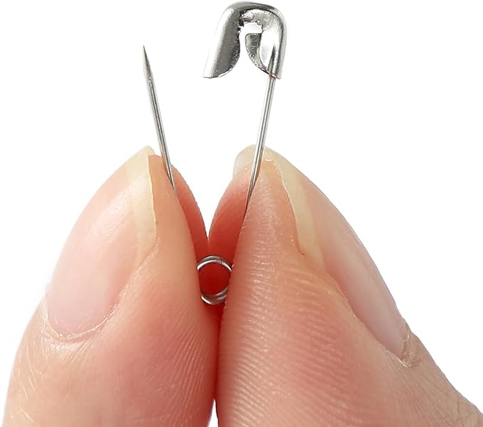1000PCS Safety Pins, 0.75In/19mm Small Fastening Pins, Rust Resistant Nickel Plated Steel Set for Crafting, Sewing, Jewelry Making Fabric, Rimming Fastening Clip Button for Garment Hang Tag (Silver)