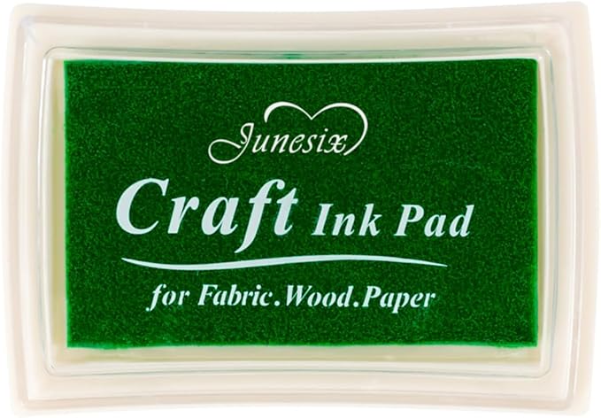 Dark Green Ink Pad Finger Washable Kids Stamp Ink Pad for Rubber Stamps Paper Scrapbooking