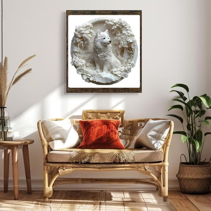 Wooden Puzzles Adults, 3D Paper Samoyed Dog Wooden Puzzles 100 Pieces, Unique Animal Shaped Wood Challenging Jigsaw Puzzles Gifts for Adults, 8.5x8.3in