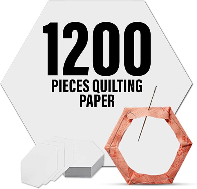 LaserThing Quilting Paper Templates | Handy Tools for Crafting Quilt Patterns | Ideal for Precision Quilting Projects | Includes 1'' Hexagon EPP Set - 1200 Pieces