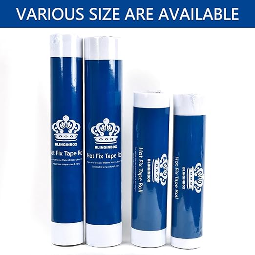 Blinginbox Hotfix Tape,Hot Fix Rhinestones Transfer Film Paper Iron on Rhinestones Transfer Paper.(16ft*9.5in)