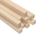 10-Pack Wood Square Dowel Rods, 25/64 x 8 Inch Unfinished Wooden Square Dowel Rod, Hardwood Square Dowel Sticks for Crafts/DIY Projects/Models Making [Wood Color]