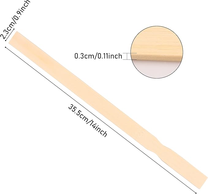 Wooden Paint Stir Sticks - 14 Inch REWISS Paint Sticks Wood Stirrers Paddles Resin or Wooden Craft Sticks, Garden and Library Markers(Pack of 50)