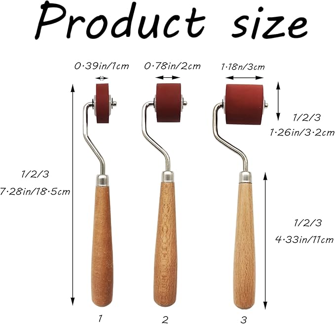 3 Pcs Craft Stamping Brayers Brayer Rollers, Rubber Rollers Brayer, Rubber Brayer Roller Brayer Ink Roller for Stamping, Printing, Printmaking