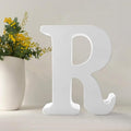 Wood Letters 4.3 Inch, White Unfinished Wood Letters for Graft, Wooden Letters for Wall Decor, Standing Letters for Bedroom, Home, Birthday, Party, DIY Graft (R)