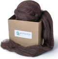 Kondoos Natural Wool roving, 8 OZ. Best for Needle Felting, handcrafts and Spinning. Natural Colours, un-Dyed. (Brown Dark Chocolate, 8 oz)