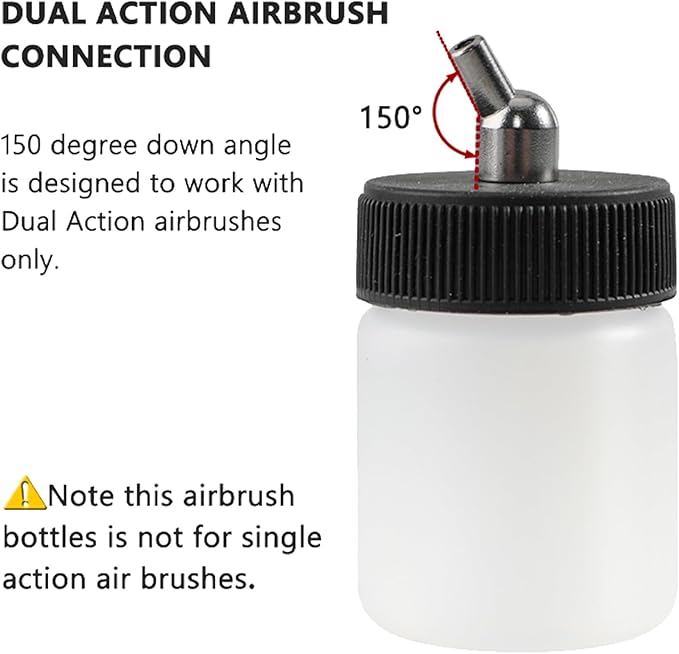 ABEST New 10PCS Dual Action Airbrush Plastic Bottle Jar 22CC / Standard Suction Lid Paint Cup Air Brush Accessories Model Air Tool Box