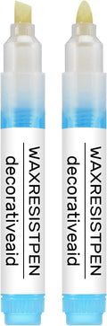 Marspark 2 Set Wax Resist Pens for Pottery Glaze Refillable Ceramic Pens for Decorating Under Pottery Bisque Not Contain Wax