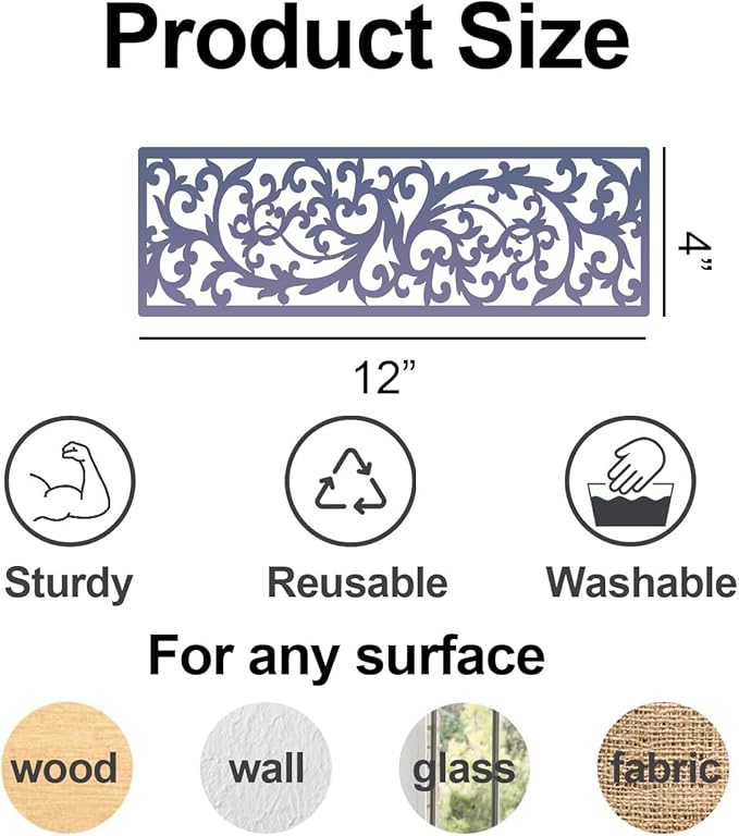 Floral Stencils for Crafts Reusable Texture Stencils Background Stencil Leaf Swirl Templates for Painting on Wood Furniture Card Canvas