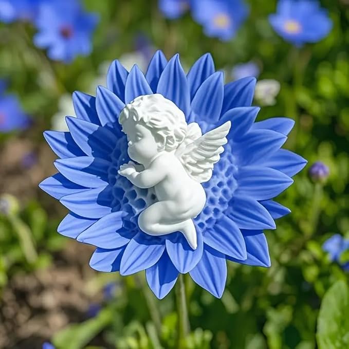 JDH 2PCS Flower Candle Molds,Heart Rose Candle Mold,3D Angel Baby in Sunflower Silicone Mold soap Silicone Molds for Home Decor Mother's Gift Baby Shower Wedding Decor