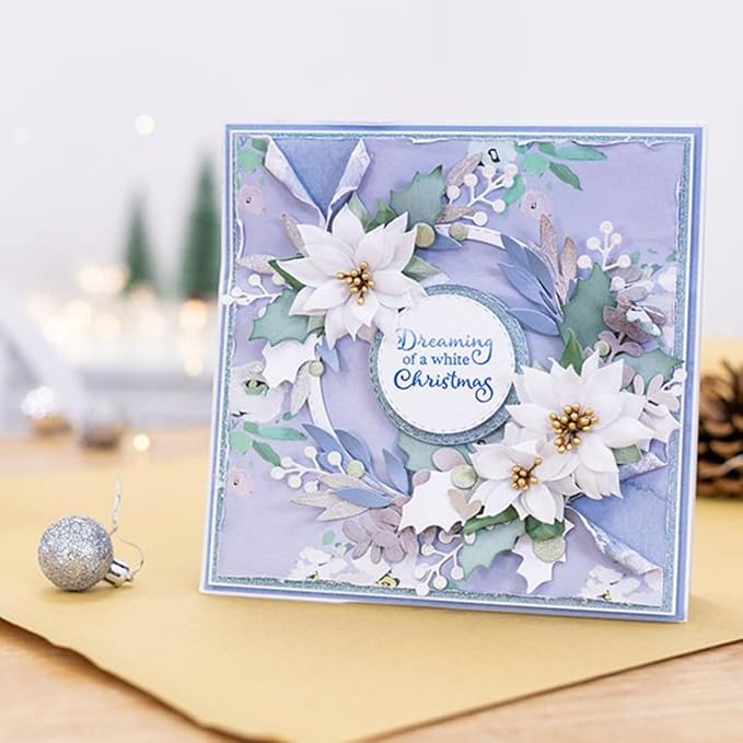 Cutting Dies Metal Stencils Scrapbooking Tools DIY Embossing Template for Paper Card Making Album Arts Crafts Supplies (Flower Set C-10.5x9.7cm)