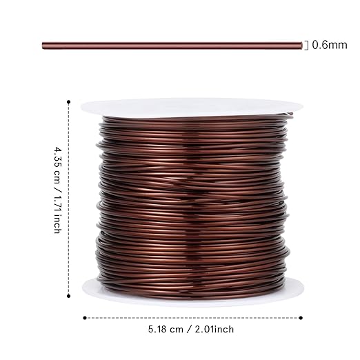 164FT Jewelry Wire 22 Gauge Tarnish-Resistant Copper Beading Wires Roll Bulk for DIY Crafts Jewelry Making, Red Brown