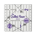 The Quilted Bear Quilting Rulers - Transparent Acrylic Non Slip Quilting, Patchwork & Sewing Ruler with Clear Black Lines & 30, 45 & 60 Degree Angles for Perfect Accuracy & Precision (2.5" x 2.5")
