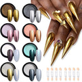 8 Jars Chrome Nail Powder Magic White Pearl Kit, Metallic Mirror Effect Holographic Glitter Iridescent Aurora Mermaid Pearl Pigment Dust Kit for Gel Polish Nail Art Decoration, Resin Craft