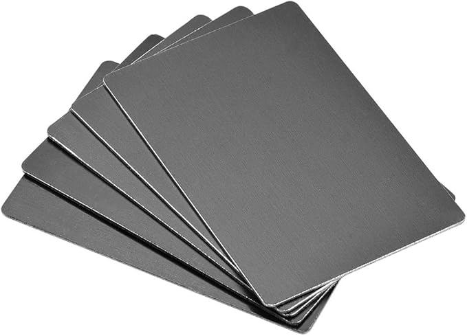 uxcell Blank Metal Card 66x45x1mm Anodized Aluminum Plate for DIY Laser Printing Engraving Black 5 Pcs