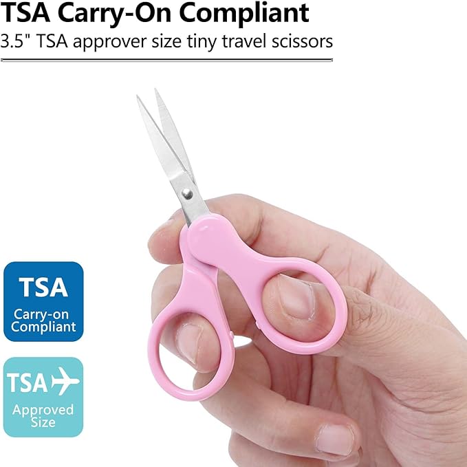 3.5" Sharp Small Craft Scissors all Purpose, Precision Straight and Curved Fine Tips for Thread Yarn Fabric Cutting, Mini Scissors with Protective Cover, Ideal for Sewing, Embroidery, Beauty, Crochet