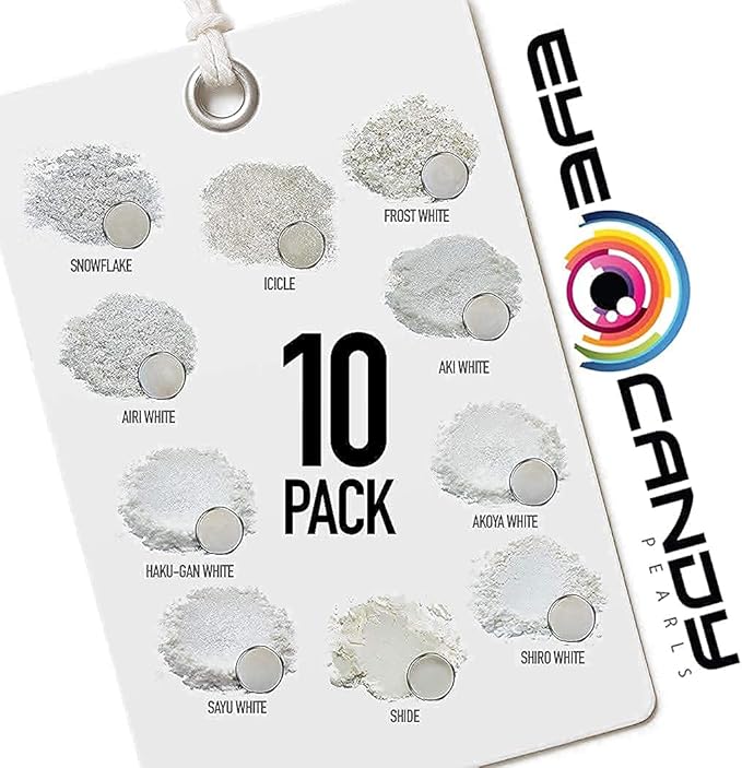 Eye Candy Pigments Premium White Mica Powder - Hakushika (25gr) - for Epoxy, Resin, Soap, Paint, Woodworking, Acrylic Pouring, Bath Bombs, Fishing Lures - DIY Arts and Crafts Additive