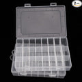2 Pack 24 Grids Plastic Organizer Box Container Craft Storage Box with Adjustable Dividers for Beads Jewelry Fishing Tackles, Clear