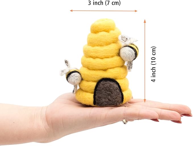GLACIART ONE Sewing Pin Cushion Beehive | Large Size |Durable & Handmade Craft Supplies | Also for Quilting Needles, Sewing Machine Needles, Safety and T Pins