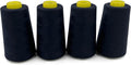 Tortoise 4 Cones of 3000 Yards Each Spool Thread for All Purpose, Serger, Overlock, Quilting, Sewing Machine - 100% Polyester - 40S/2 - Dark Navy Blue