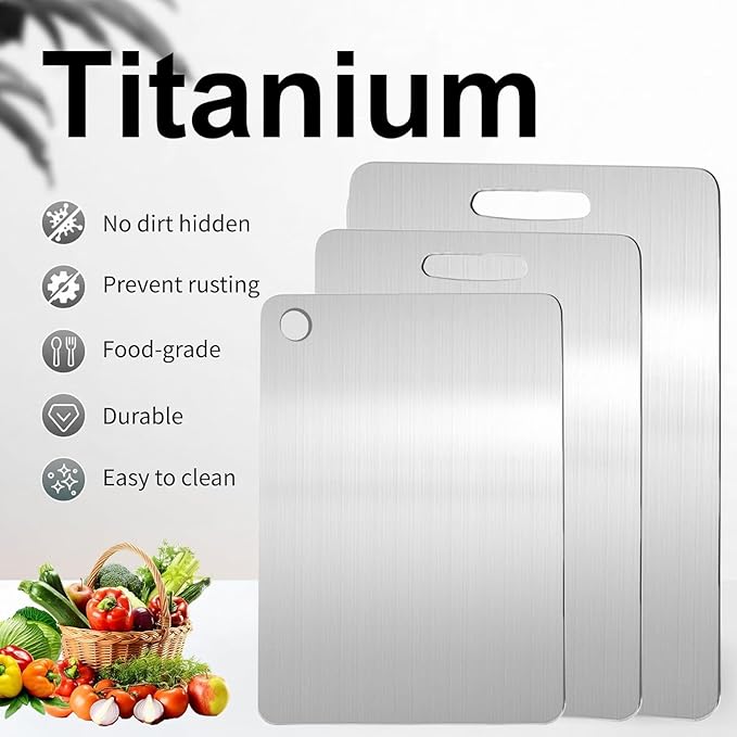 Titanium Cutting Boards for Kitchen,Katuchef Titanium Cutting Board,Non toxic Doubld-Side Available Chopping Boards, Easy to Clean and Store(1PC-XL:18.11 * 11.81)