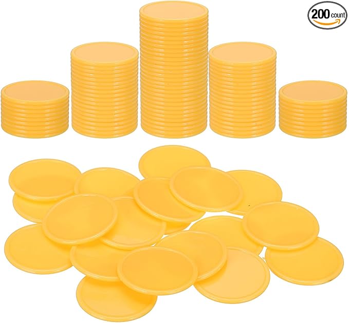 uxcell Plastic Poker Chips, Learning Counters Counting Counters Disk Marker Opaque Game Token for Game Play Math Counting