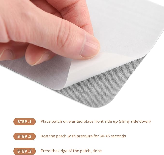 Tatuo 30 Pieces Iron on Patches for Clothing Repair Fabric Patches Iron on for Denim Jean Repair Decorating Kit Canvas Fabric for Puffer Down Jacket(Regular Color)