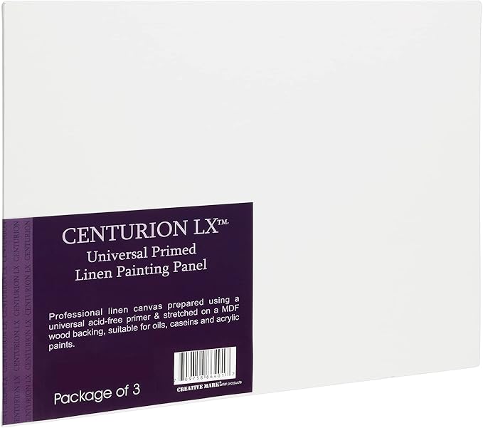 Centurion All-Media Primed Linen Panels - 20x24 3 Pack - 11oz Universal Primed Canvas Boards for Painting, Mounted on MDF Wood, Non-Warping, Ideal for Artists, Professionals, and Painters