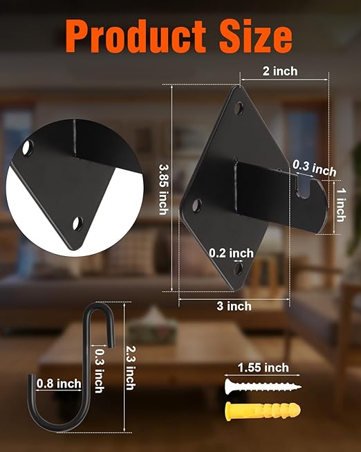 Gridwall Mount Brackets, 30 Pcs Wall Grid Panel Accessory with 150Pcs Wall Mount Screws and 4 Pcs S Hooks for Wire Wall Grid Clothing Store Cloakroom Retail Display Wall Organization.