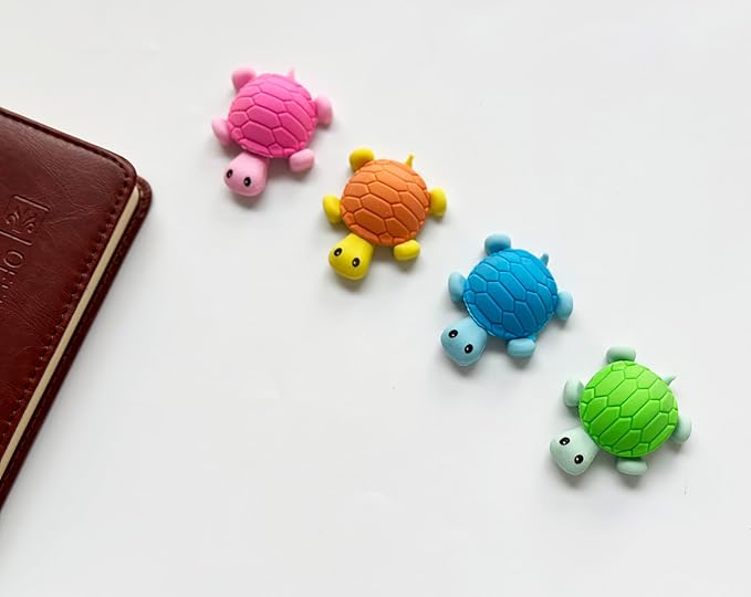 36 Pcs Pencil Eraser Set, 3D Cute Erasers for Kids, Children's Gifts, Party Favor, Classroom School Rewards (Turtle)