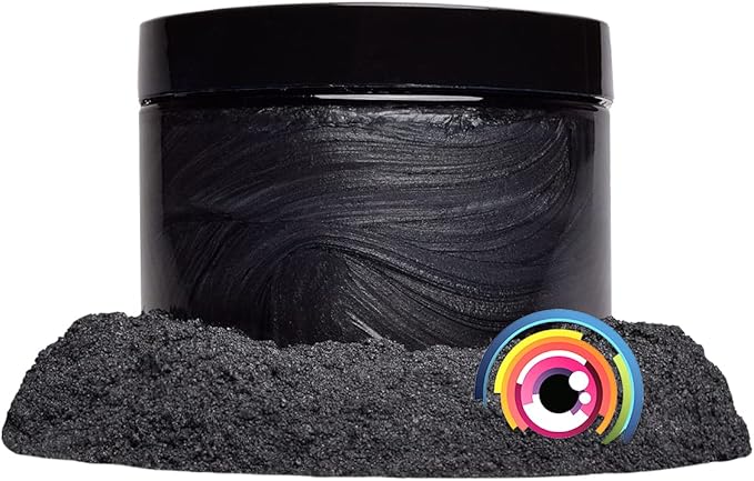 Eye Candy Pigments Premium Grey Mica Powder - Samurai Black (50gr) - for Epoxy, Resin, Soap, Paint, Woodworking, Acrylic Pouring, Bath Bombs, Fishing Lures - DIY Arts and Crafts Additive