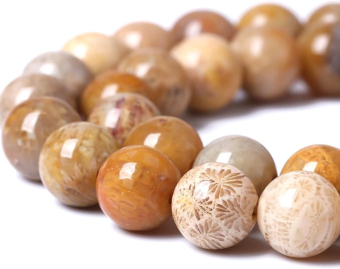 6MM Coral Jade Stone Beads Chrysanthemum Gemstone Round Crystal Energy Jade Beads for Jewelry and Bracelets Making 120pcs 2 Strands 32"