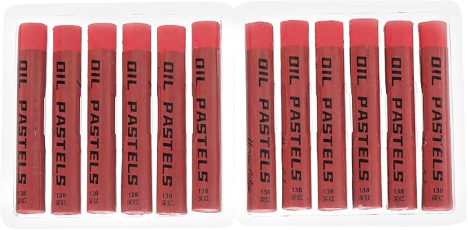 PATIKIL Red Oil Pastels, 12Pcs Soft Oil Crayons Creamy Pastels Stick Art Supplies for Art Painting Drawing Blending Graffiti for Artists Beginners