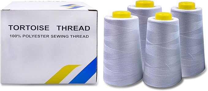 Tortoise 4 Cones of 3000 Yards Each Spool Thread for All Purpose, Serger, Overlock, Quilting, Sewing Machine - 100% Polyester - Peacock Blue