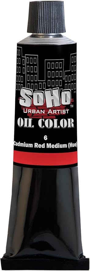 Soho Urban Artist Oil Paint - Cadmium Red Medium Hue, 170 ml Tube - Best Valued Oil Colors for Painting, Excellent Pigment Load