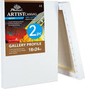 PHOENIX 18x24 Inch 2 Pack Gallery Canvas - 1.5 in Thick Large Canvases for Painting - Deep Edge 100% Cotton 11 Oz. Gesso Primed White Blank Professional Canvas Oil & Acrylic Paints