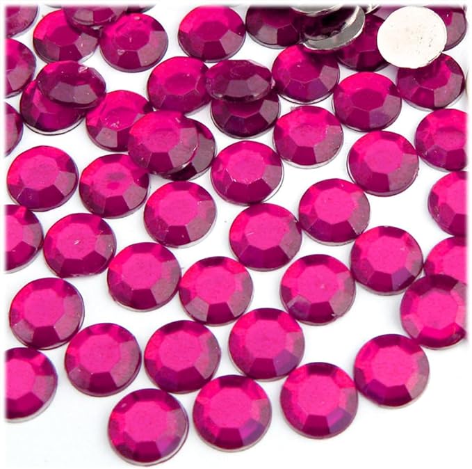 The Crafts Outlet 144pc Rhinestones Round 10mm - Flatback Devil Red Wine