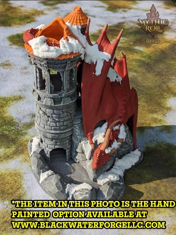 Dragon 3D Printed Dice Tower - Mythic Roll Collection - Unchained Games - Ascend to New Heights with your Rolls! (15.) Silk-Azure Blue)